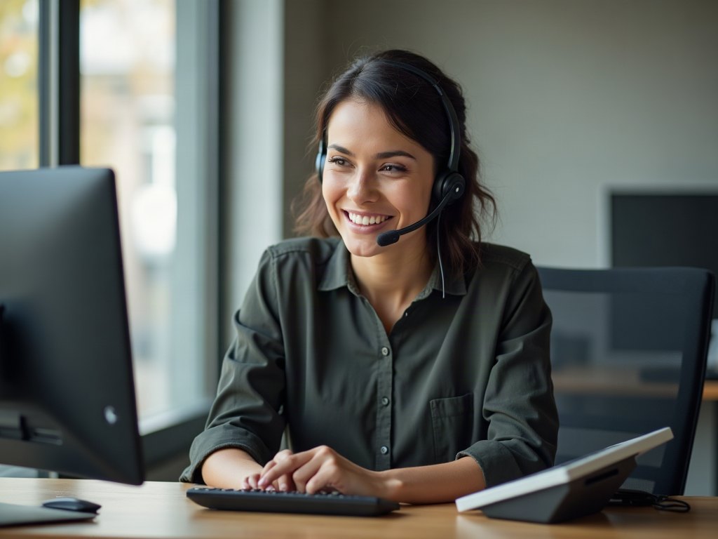 An AI voice agent answering calls for a small business front desk