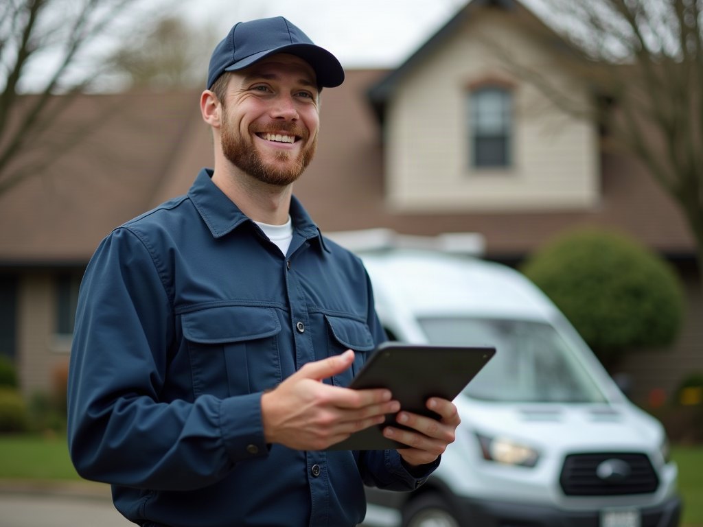 A home services team at work, with calls answered by AI